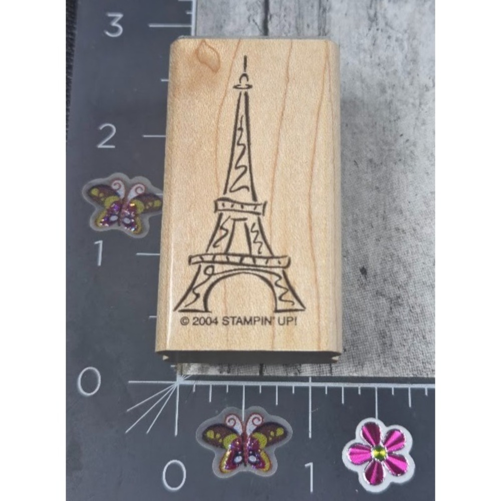 Stampin' Up! Eiffel Tower Paris Building 2004 Rubber Stamp Wood #K102